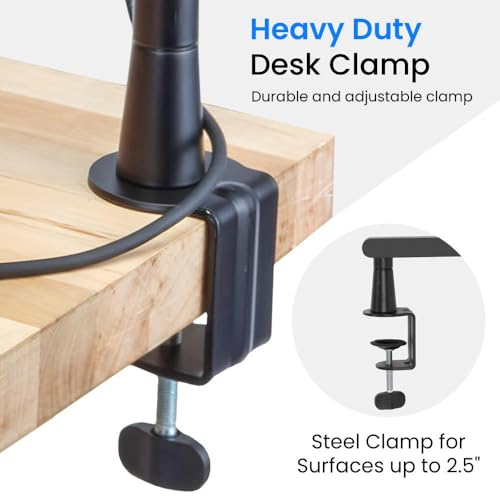 Low-Profile Broadcast Arm w 6" Riser, Supports Mics & Cameras up to 4.4 lbs | 360° Rotatable Adjustable Foldable Microphone Low Arm Desk Mount for Podcast/Streaming/Gaming/Radio Studio by AURAY