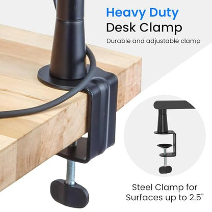 Low-Profile Broadcast Arm w 6" Riser, Supports Mics & Cameras up to 4.4 lbs | 360° Rotatable Adjustable Foldable Microphone Low Arm Desk Mount for Podcast/Streaming/Gaming/Radio Studio by AURAY
