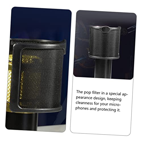 Metal Microphone Pop Filter for Speaking Gaming Black
