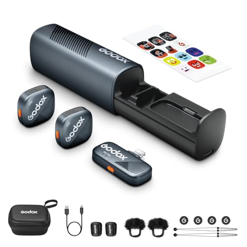 GODOX Cube-SL Wireless Lavalier Microphone System | 48kHz 24-bit Audio, Float Recording, 1000ft Range, 30H Battery, Lightning Receiver with Charging Case