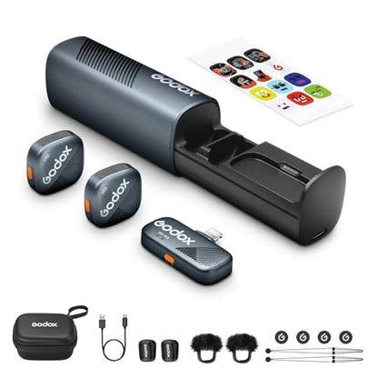 GODOX Cube-SL Wireless Lavalier Microphone System | 48kHz 24-bit Audio, Float Recording, 1000ft Range, 30H Battery, Lightning Receiver with Charging Case