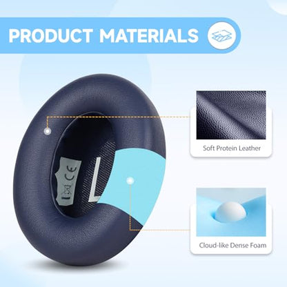 Replacement Ear Pads for Bose 700 Noise Cancelling (NC) Headphones, NC700 Earpads Cushions with Softer Protein Leather, Plush Acoustic Memory Foam, Enhanced Durability