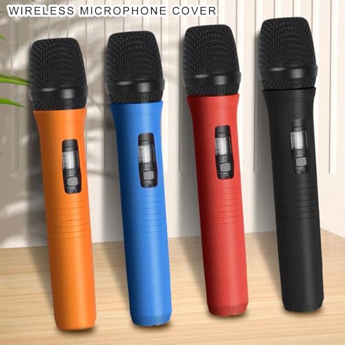 Wireless Microphones Handle Sleeve Rubber Handle Covers for KTV Singers Rubber AntiDrop Protective Covers - color: Blue