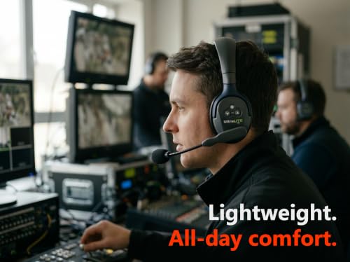 Eartec UL2S Ultralite HD Wireless Intercom Headset System, 2-Person Full Duplex, Single Ear, DECT Interference-Free, Up to 1000ft Range, Team Communication for Crews - color: Single, size: 2 x Single