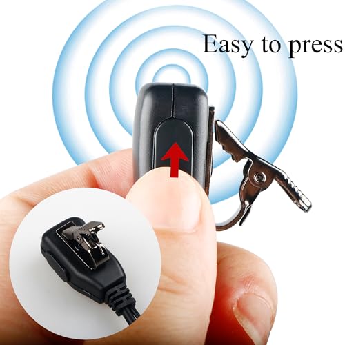 Walkie Talkie Earpiece with Mic PTT 2 Pin D Shape Headset Ear Piece, 5 Pack | Radio Headset with Mic PTT Compatible with Midland GXT1000VP4 LXT600VP3 GXT1050VP4 GXT1000XB 2 Way Radio