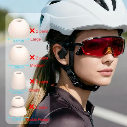 8 Pairs Ear Tips for Beats Powerbeats Pro,Replacement Ear tip for Beats Powerbeats Pro/Beats Flex/Beats X Non-Slip Soft Silicone Fit in Case Beats Earbuds Wireless Earphone Headphones (Ivory White)