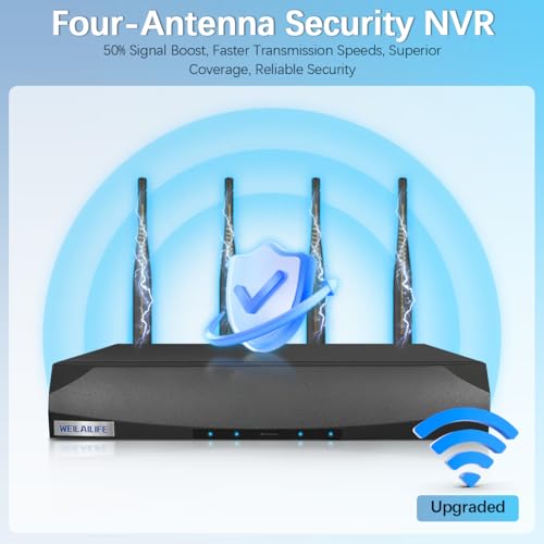 Outdoor Wireless Security Camera System, WiFi Home Security System | 90 Days Storage, 130° Wide View, 2-Way Audio, 90ft Night Vision, Motion Detection, No Monthly Fee - size: 4-Cam 3TB HDD