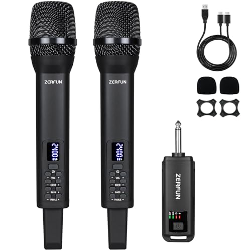 Rechargeable Wireless Microphones Dual, D240, Black - color: Black, style: 2 Mics