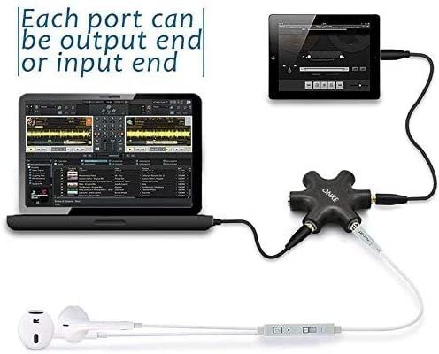 2-Pack Multi Headphone Splitter,3.5mm Headset Earphone Jack Audio Adapter Connector 1 Male to 2 3 4 5 Female Cable and Earphones Speakers