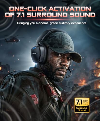NUBWO Wireless Gaming Headset for PS5, PS4, PC, Laptop, Mac, 3 in 1 Gaming Headphones with 7.1 Surround Sound, Noise Canceling Mic, 20ms Low-Latency, 80Hr Battery, 2.4GHz/Bluetooth 5.4/3.5mm Wired - color: Black