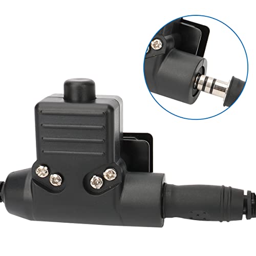 U94 PTT Military 2-Pin Adapter 7.0mm Plug Push to Talk for Baofeng ham Radio UV-5R MINI AR-5RM UV-21R UV-5G AR-152 PRO BF-F8HP PRO UV-5R DM-32 BF-888S Kenwood Two Way Radio
