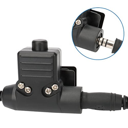 U94 PTT Military 2-Pin Adapter 7.0mm Plug Push to Talk for Baofeng ham Radio UV-5R MINI AR-5RM UV-21R UV-5G AR-152 PRO BF-F8HP PRO UV-5R DM-32 BF-888S Kenwood Two Way Radio