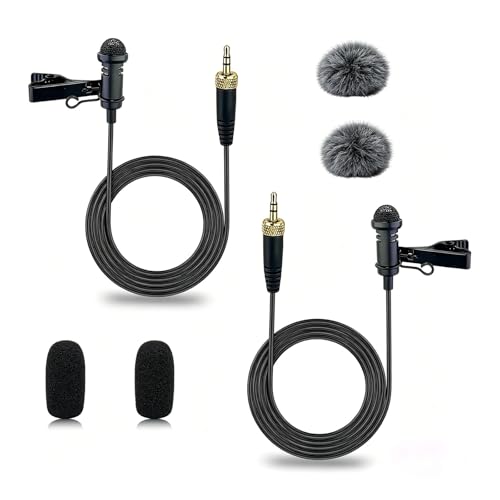 2-Pack 3.5mm TRS Lavalier Mic for Sennheiser Systems, 1.5M | Omnidirectional Lapel Microphones With Crisp Sound Pickup, For Youtube, Vlogging, Live Streaming, Interviews - size: 3.5mm TRS Plug Only for Sennheiser