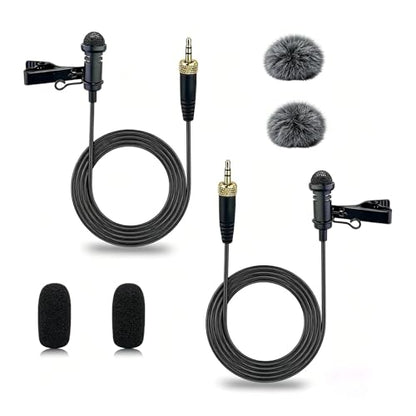 2-Pack 3.5mm TRS Lavalier Mic for Sennheiser Systems, 1.5M | Omnidirectional Lapel Microphones With Crisp Sound Pickup, For Youtube, Vlogging, Live Streaming, Interviews - size: 3.5mm TRS Plug Only for Sennheiser