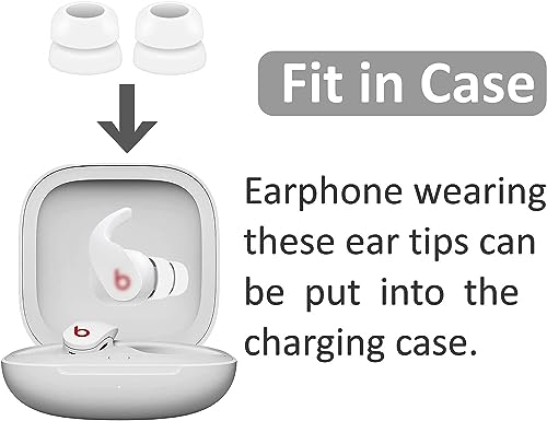 JNSA Double Flange Earbuds Tips Anti Slip Noise Isolation Ear Tips Compatible with BeatsFitPro/Studio Buds, Galaxy Buds2/1/Buds Pro2/1 Earbuds, fit in the TWS Earbuds Case, S/M/L 6 Pairs,White - color: White