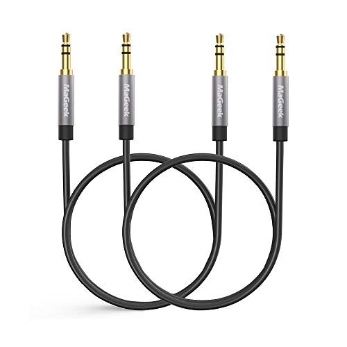 MaGeek 3.5mm Audio Aux Cord, Male to Male Auxiliary Audio Cable Compatible with Beats Headphones, iPhone, iPod, iPad, Car Audio, or Any Audio Device with 3.5mm Aux Port (Black) (2-Pack_1.6ft) - size: 2-Pack, 1.6 ft