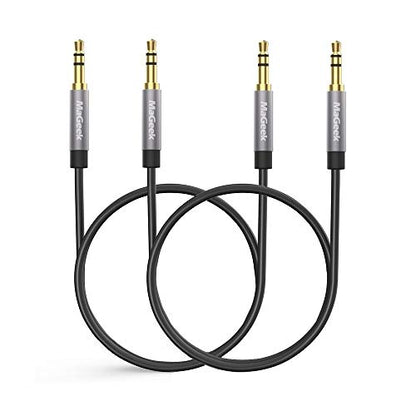 MaGeek 3.5mm Audio Aux Cord, Male to Male Auxiliary Audio Cable Compatible with Beats Headphones, iPhone, iPod, iPad, Car Audio, or Any Audio Device with 3.5mm Aux Port (Black) (2-Pack_1.6ft) - size: 2-Pack, 1.6 ft