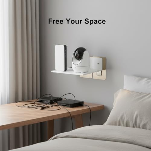 Audio-Visual Shelf, 13-Inch Carbon Steel Wall Mount for Routers and Modems, Compact Floating Storage for Home Office and Living Room Electronics