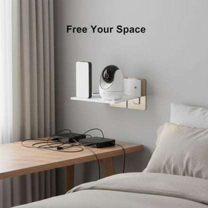 Audio-Visual Shelf, 13-Inch Carbon Steel Wall Mount for Routers and Modems, Compact Floating Storage for Home Office and Living Room Electronics