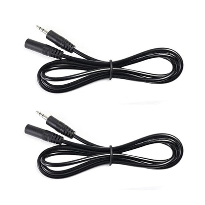 2-Pack 3.2ft 3.5mm AUX Stereo Extension Cable Male to Female, Slim Connector Compatible with iPhone, iPod, MP3 Player, Headphones, Car Stereo