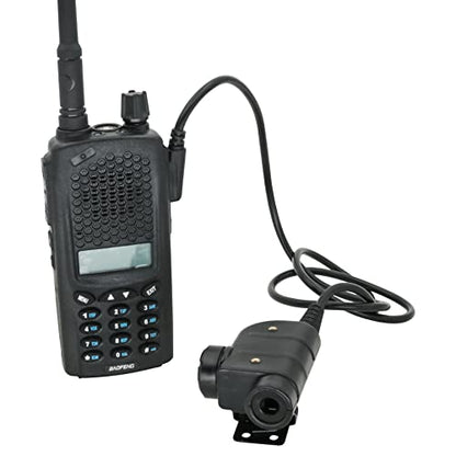 Tactical U94 PTT 2Pin, Push to Talk for UV-5R Series | Civilian Connector for COMTA Headset,Clothing Clip Design,Lightweight Cable - style: SY