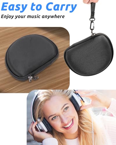 RAIACE Hard Storage Case Compatible with Sony MDRZX110NC & MDRZX110AP Noise Cancelling Headphones. (Case Only) - Black(Gray Lining)