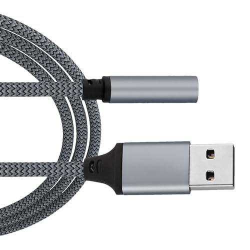USB to Jack Audio Adapter 3.5mm Audio Adapter Jack Stereo Converter | Audio Jack External Stereo Sound Card Built-In Decoding Chip for Headphone Headset PC Laptop Desktop - size: 50cm