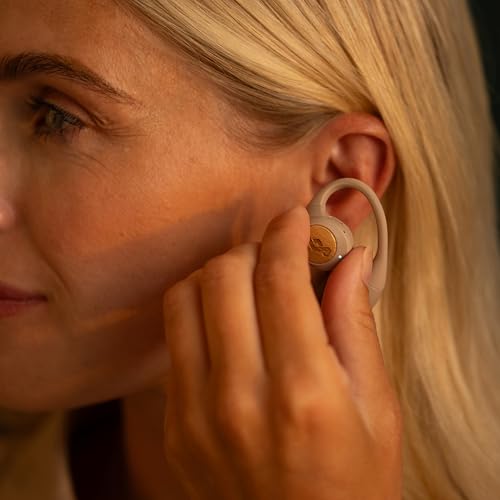 House of Marley Liberate Open-Ear True Wireless Earbuds, 20 Hrs Total Playtime, Quick Charge, Built-in Microphones, 12mm Drivers, Sustainable and Eco-Friendly Design (Cream) - color: Cream