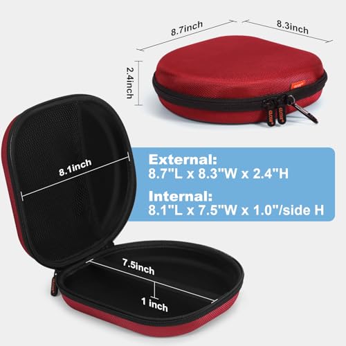 Hard Shell Headphone Case,Durable Zipper Travel Case | Compatible with Sony WH-CH520/WH-CH720N, JBL Tune 510BT/720BT/520BT/770NC, Soundcore Q20 Q20i Q30, Jlab Headphones - color: Red