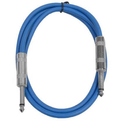 Seismic Audio Speakers Guitar Cables, TS ¼” Guitar Cables, Blue, 3 Feet - color: Blue, size: 3 Foot