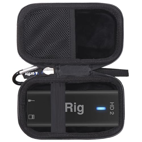 Case for IK Multimedia iRig 2/ HD 2 Guitar Interface Adaptor - Hard Protective Travel Carrying Storage Bag (Case Only) (Black)