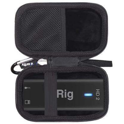 Case for IK Multimedia iRig 2/ HD 2 Guitar Interface Adaptor - Hard Protective Travel Carrying Storage Bag (Case Only) (Black)
