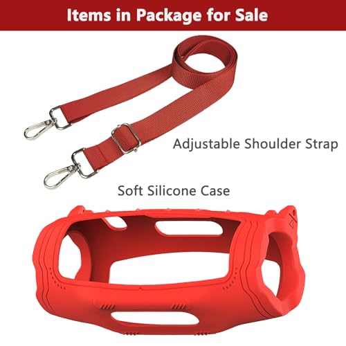 Silicone Cover Case for JBL Charge 6 Portable Bluetooth Speaker - color: Red