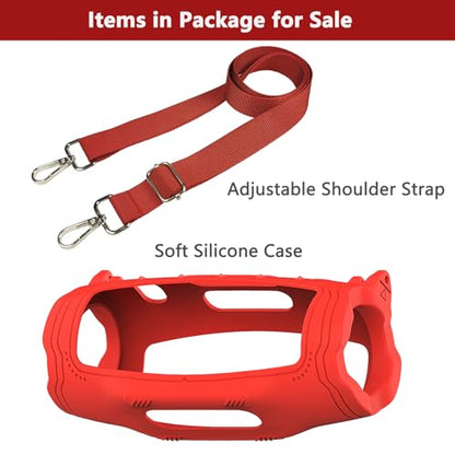 Silicone Cover Case for JBL Charge 6 Portable Bluetooth Speaker - color: Red