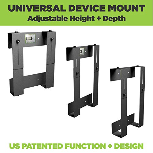 HIDEit Mounts Uni-NSM Mount - Black Steel Adjustable 1U Network Device Wall Mount for A/V Components, Mount for Network Switch, Ethernet Splitter and Ethernet Switch - size: USA Made Network Switch