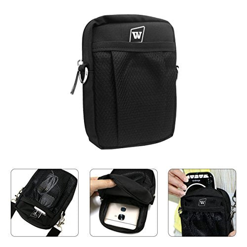 WinBridge Voice Amplifier Carrying Case, Protective Travel Storage Bag | with Mesh Pocket, Zipper & Carabiner, Compatible with WinBridge WB001, WB002, WB005, WB006, WB007, WB008, WB009 Voice Amp