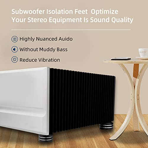 4Pcs Audio Isolation Feet Load 400KG Anti Vibration Pads 40 * 20mm(Black) | Aluminum Hifi Isolation Footer with Threaded Screw&Adhesive fit Speaker/amplifier/turntable/subwoofer/Record Player/Equipment - color: Black