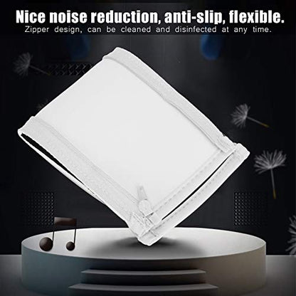 Headphone Headband Cover, Premium Protein Leather Replacement Cushion with Zipper Design for Iron Triangle M50 Headphones, Soft Comfortable Anti-Slip White - color: White