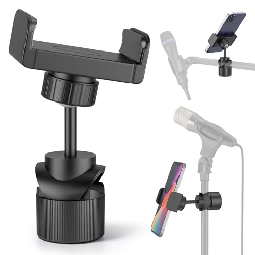 LINCO Mic Stand Phone Holder with O-Clamp PC002 | Adjustable phone holder for most smartphone stand, compatible with iPhone 16/15/14/13/12/Pro/Max, Samsung Galaxy