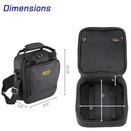 AURAY Nylon Padded Mixer Bag w Gear Protector, Fits Up to 10x10 inch Mixers | Removable Strap & Carry Handles, Weather-Resistant, Zipped Pockets, Ideal Storage Case for Travel and Audio Gear