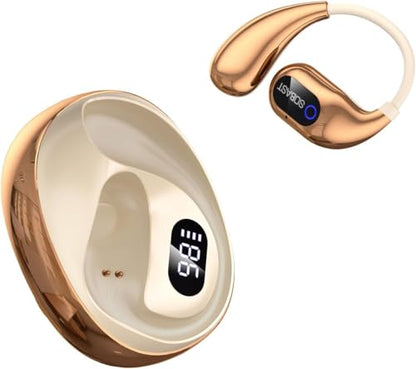 Wireless Earbuds for Workout/Running, Sports Bluetooth 5.4 Headphones,IPX7 Waterproof,Fast Charging,40Hrs Playtime Ear Buds with LED (Gold) - color: GOLD
