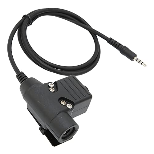 ASHATA U94 PTT Adapter Headset Cable Plug PTT Walkie Talkie Connector with 3.5mm Mobile Phone Audio Jack for Mobile Phone, U94 PTT Headset System Adapter