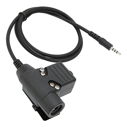 ASHATA U94 PTT Adapter Headset Cable Plug PTT Walkie Talkie Connector with 3.5mm Mobile Phone Audio Jack for Mobile Phone, U94 PTT Headset System Adapter