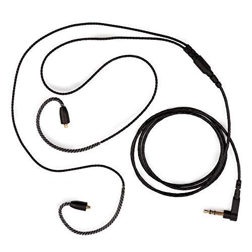 Headphone Extension Cable MMCX Audio Cord 3.5mm Plug comptatible with Shure SE215 SE315 SE846 Black