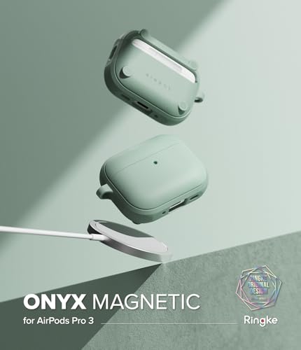Ringke Onyx Magnetic for AirPods Pro 3 Case [Compatible with MagSafe] Oil & Dirt Resistant Feels Good in The Hand Non-Slip Lightweight Cover with Carabiner - Mint - color: Mint, size: AirPods Pro 3
