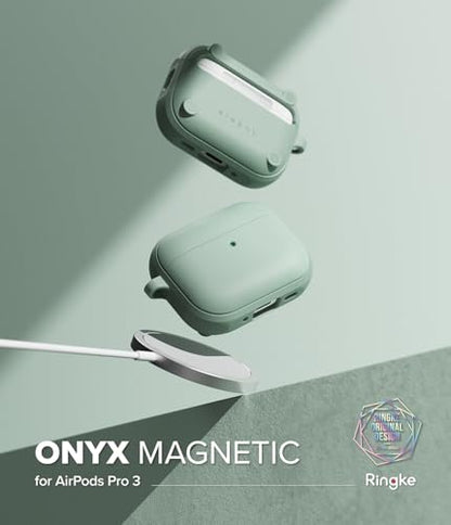 Ringke Onyx Magnetic for AirPods Pro 3 Case [Compatible with MagSafe] Oil & Dirt Resistant Feels Good in The Hand Non-Slip Lightweight Cover with Carabiner - Mint - color: Mint, size: AirPods Pro 3