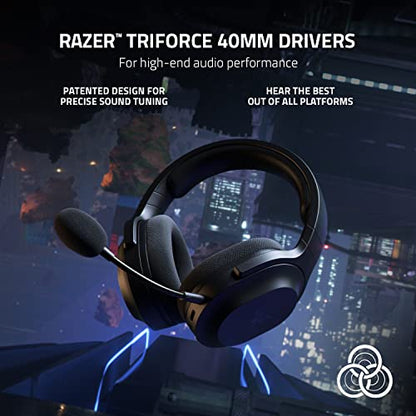 Razer Barracuda X Wireless Gaming & Mobile Headset, Black | 2.4GHz Wireless + Bluetooth, Lightweight, 40mm Drivers, Detachable Mic, 50 Hr Battery - color: Classic Black, size: Standard, style: Barracuda X