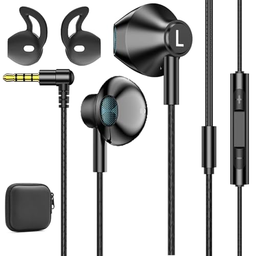 Black Wired Earbuds with Mic in-Ear Earphones Build-in Microphone HiFi Stereo Headphones Compatible for iPhone iPad Android Mp3 and Most of 3.5mm Aux Devices - color: BLK3.5MM