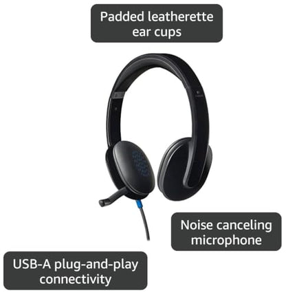 Logitech High-performance USB Headset H540 for Windows and Mac, Skype Certified (Renewed)