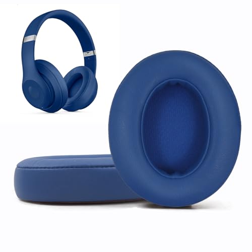 Replacement Ear Pads Cushions Compatible with Beats Studio 3.0/2.0, Headphone Ear Pads with High Density Memory Foam, Soft Leather, Adaptive Beats Noise Cancelling Headphones Replacement Covers - color: Blue